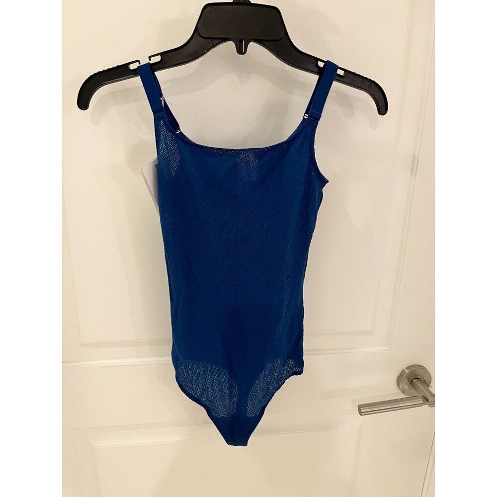 NWT Wolford Brilliant Blue Mesh Sleeveless Bodysuit Size SMALL